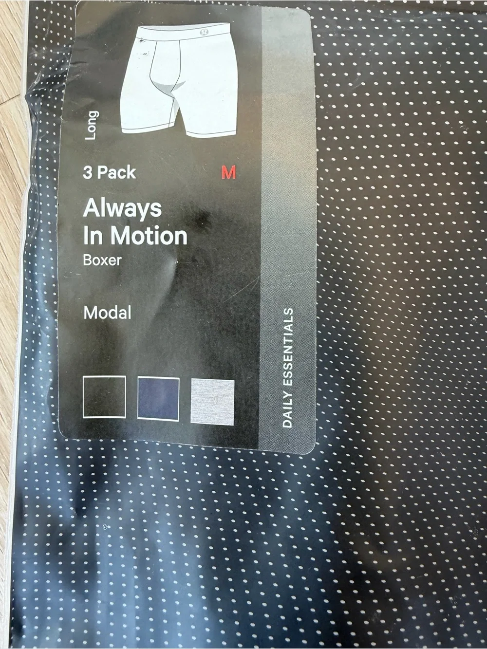 Lululemon Men’s 3-Pack Always in Motion Briefs — Gray, Navy, Black